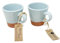 Verano Spanish Ceramics Rustic Pastel Half Dipped Conical Cups - Home Décor Kitchen Restaurant Café Dining Tabletop Decorative Tea Coffee Mugs Hot Chocolate Drinking Cups - Set of 2 Duck Egg Blue