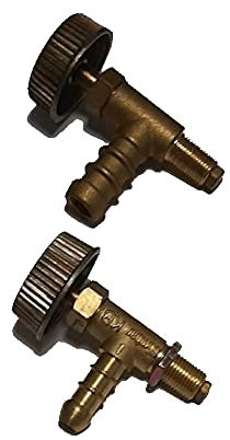 (1) Rubinetto per Fornelli, Fornelloni, Bruciatori, Barbeque a Gas GPL o Metano Completo di Ugello in Ottone Dato Portagomma Piccolo per GPL Dato Portagomma Grande per Metano RP 129-130 1 PEZZO