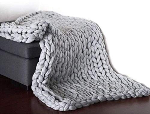 Knitted Blanket Chunky Knit Throw Chunky Knitted Blanket Knit Blanket Grey Throws For Sofa Large Knitted Bed Throw Blankets For Beds 100X100,grey