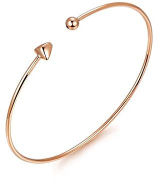 Gualiy Damenarmband aus 18 Karat Roségold, Armbänder mit Kugel- und Dreiecksmanschetten Roségold