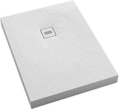 Mestrii Sellon24 Duschwannen Set Acrylwanne mit Ablaufgarnitur und Abdeckplatte Duschtasse Rutschfest Weiß Bau-Höhe 12 cm (80x160x12), NP_WST 80x160x12