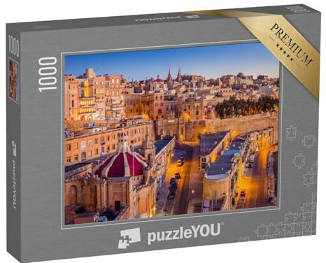 puzzleYOU: Puzzle 1000 Teile „Malta: Die Hauptstadt Valletta im Sonnenaufgang“ – aus der Puzzle-Kollektion Weitere Europa-Motive