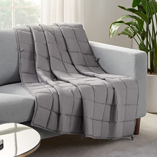 Serta Zen Rest Überwurfdecke für Erwachsene, knitterfrei, schwer, gefüllt mit Glasperlen, 6,8 kg (152,4 x 203,2 cm), Grau