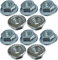 AERZETIX - C49642 - Set di 10 dadi esagonali con flangia/base dentata M5 Ø esterno 11mm - in acciaio al carbonio - controdado autobloccante