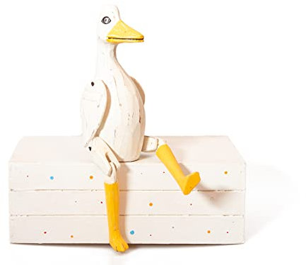 kadoh Kantenhocker Tier (Gans) 23 cm • Deko-Figur aus Holz für Wohnzimmer • Handgemachte Holztiere