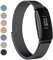 Vanjua Für Fitbit Inspire 2 Armbänder für Damen und Herren, Edelstahl-Metallnetzschlaufe, verstellbares, Ersatzarmband für Fitbit Inspire 2/Inspire HR/Inspire Fitness Tracker (groß, schwarz)
