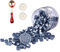 Comealltime 248 Stück Siegelwachs Set, Achteckige Siegelwachsperlen mit 2 Teelichtern&1 Schmelzlöffel, Siegellack für Wachssiegel Stempel(Grau Blau)