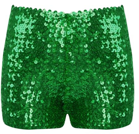 Runhomal Kinder Pailletten Glitzer Shorts Tanzshorts Glänzende Hotpants Kurze Hose Jogginghose Jungen Mädchen Sport Yoga Shorts Tanz Kostüm Clubwear