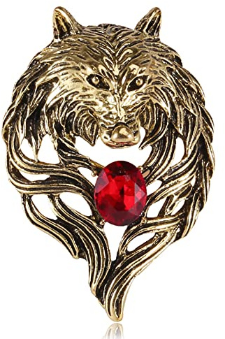 MAYIYAHO Vintage Animal Loup Broche Strass Collier Broches Badge Broches Mode Costume Chemise vêtements Bijoux pour Hommes Accessoires