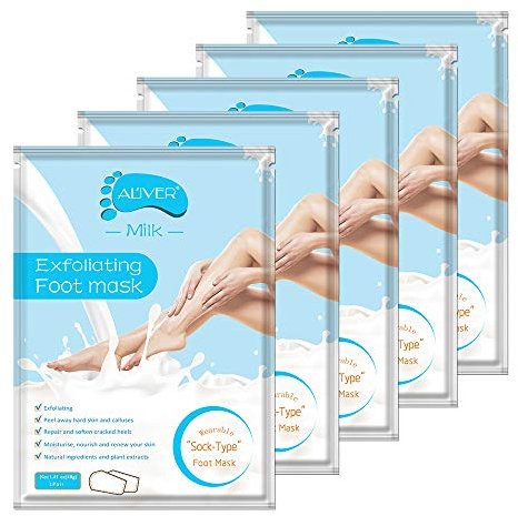 Fußmaske Socken, 5 Paar Hornhaut Entfernung Fuß Peeling Maske Pflegende Exfoliating für Wirksam bei Schwielen Abgestorbener und Trockener Haut (Fußmaske Socken)