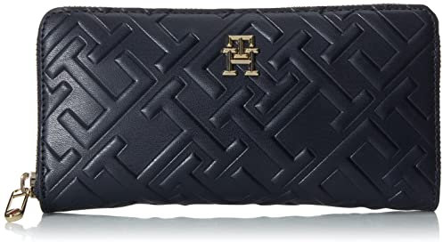 Tommy Hilfiger Damen Iconic Tommy LRG ZA Mono AW0AW14343 Geldbörsen, Blau (Space Blue)
