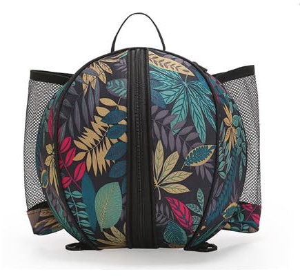INHEMING Basketball Tasche, Basketball Sack mit Ballnetz,Runde Umhängetasche Tasche Balltasche für Basketball Fussball Volleyball