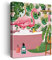 NISTOMISU Flamingo in Badewanne Badezimmer Leinwanddrucke Wanddekoration Tropischer Rosa Flamingo Leinwand Kunst Schild Leinwand Poster Geschenke für Zuhause WC Badezimmer Dekor 29,2 x 38,1 cm
