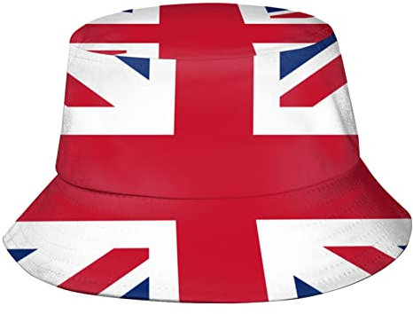 Lawenp Fischerhut, England-Flagge, Reise, Strand, Sonnenhut, Sommer, Fischerkappe für Männer, Frauen, Teenager