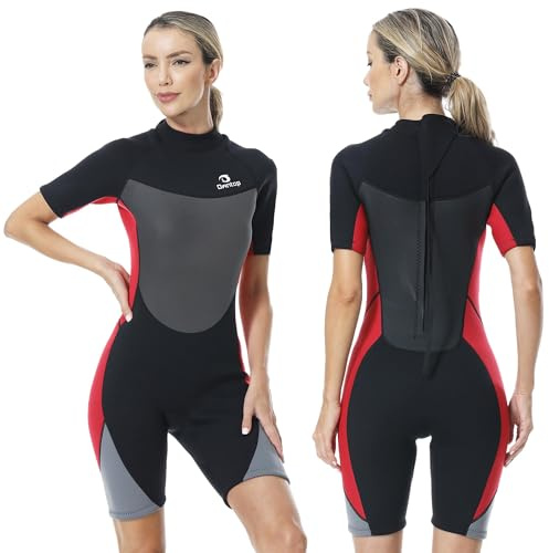 Owntop Neoprenanzug kurz Herren & Damen, 3/2 mm Neopren Wetsuit für Tauchen, Surfen, Schwimmen und Kajakfahren