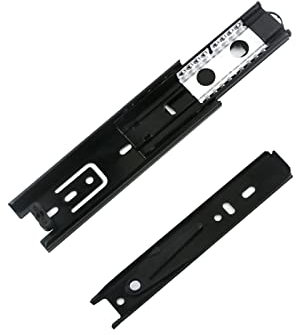 MACHSWON 1 Pair Drawer Slides 45mm Wide Ball Slide 200mm 3-Section Stroke 200mm Cabinet Wardrobe Rails 8 Inch Black
