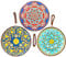 XIUXIU Lot de 3 dessous de plat en céramique résistants à la chaleur - Tapis chauds - Céramique - Liège - Motif vintage - Facile à nettoyer - Résistant à l'usure - 17 x 17 x 0,8 cm