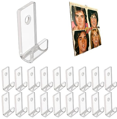 WANLIAN Vinyl Schallplatten Wandhalterung Platten Regal 18-teiliges Set,Acryl-Plattenregal, Plattenregal können Ihre Lieblingsplatten oder Sammlerstücke anzeigen, LP zu Hause oder im Büro anhören