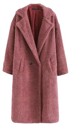 Femmes Hiver Épais Chaud Fausse Fourrure Teddy Manteau Vintage À Manches Longues Poches Vêtements D'extérieur Chic Pardessus