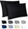 Dreamzie Kissenbezug 50x70 2er Set - Kopfkissenbezug 50x70 Schwarz mit Reißverschluss aus Mikrofaser Weich, 50x70 cm Pillow Cover