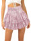 Aivtalk Jupe Courte Plissée pour Femme Jupe Plissée à Paillettes Taille Haute Plage Club Fête Rose Size S