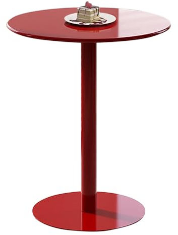 Bistrotisch Esstisch runder Beistelltisch aus Metall mit hoher Platte roter Stehtisch für Cocktail-Wohnzimmer Frühstücksecke Bar Terrasse hoher Pub-Bistrotisch (Größe: 40 x 40 x 50 cm