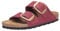 Birkenstock Damen Pantolette Arizona Big Buckle Nubukleder schmal Rot 40