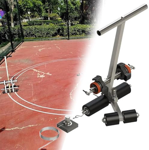 WJFLUCK Basketball Court Marking Kit, Basketball Court Kit for Concrete, Basketball Lines for Driveway, Concrete, Asphalt, Backyard, with Circle Drawing Tool