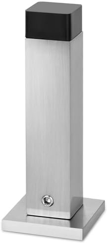 KOLAKO Door Stop, Door Stopper for Skirtings, 86mm Wall Mounted Door Stop Indoors Metal Doorstop Polished Stainless Door Stoppers with Rubber Buffer Sound Dampening for Office, Home (Silver)