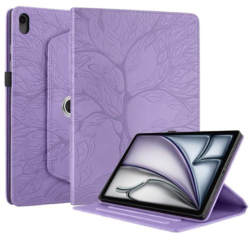 Succtopy Funda para iPad Air 11 (M3) 2025/Air 11 (M2) 2024 Rotación de 360 Grados Carcasa con Soporte Pencil Cover con Función de Soporte para iPad Air 11 M3/M2 2025 Violeta