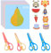 UCEC 104 Stück Kinder Papierschnitt Set, Basteln ab 2 jahre, Inklusive 4 Kinderscheren und 100 Papier, Bastelschere kinder, Zickzackschere Kinder, Vorschul-Lernspielzeug für Kleinkinder Basteln