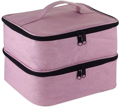 Aufbewahrungstasche für Nagellack, große Aufbewahrungsbox mit Reißverschluss für die Reise, tragbarer Organizer für Nagelzubehör, für Maniküre-Werkzeuge, geteilte Kosmetiktasche für Nagelgel, Feilen