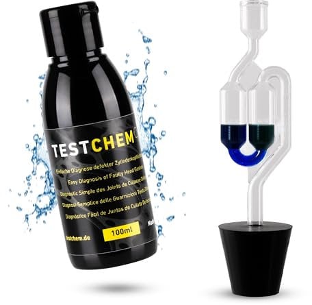STEEL SEAL TESTCHEM | Tester per guarnizioni cilindrice, tester di CO2, per acqua di raffreddamento auto, sistema di raffreddamento a gas per tutti i veicoli – universale