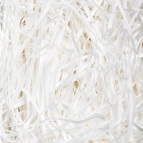 Geschreddertes Seidenpapier für Geschenkboxen, Geschenktüten, Körbe und Verpackungen, 1 kg (weiß)