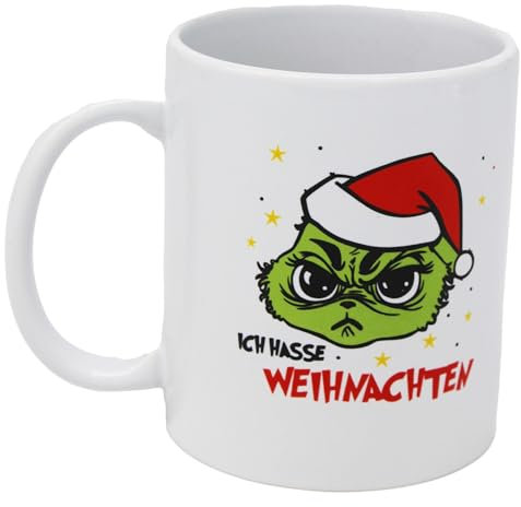 KAMACA Kaffeebecher Becher Lustige Tasse Weihnachts - Muffel Sarkasmus witziges Geschenk lieben Menschen Kollegen Büro Alltag (Ich hasse Weihnachten)