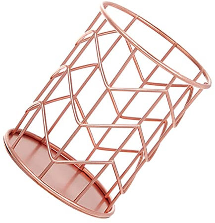 Sewroro 1stück Multifunktionaler Stiftehalter Aus Eleganter Organizer Für Schreibtisch Kosmetik Und Büroutensilien Roségold Hochwertiger Pinselhalter Aus Rundes Design Für