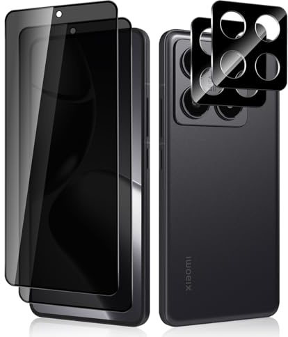 NicMool Privacidad Protector de Pantalla para Xiaomi 14T Pro 5G, [2+2 Piezas] Anti Espía Cristal Templado Película Protectora + Cristal Vidrio Templado Protector de Cámara para Xiaomi 14T Pro 5G