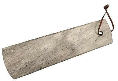 Arthur Cameron - Handmade Brown Marble Serving Platter/Chopping Board with Built-in Handle and Leather Strap - Perfect for food preparation or as a Large Cutting Board, Cheese Board or Serving Tray