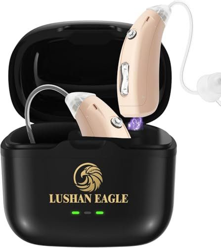 LUSHAN EAGLE Aide auditive intelligente antibruit amplificateur de casque son clair guidage trachéal Rechargeable (marron clair)