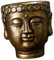 Sharplace Pot de Fleurs décoratif avec tête de Bouddha, Cadeau, Statue de Bouddha, récipient de Fleurs, jardinière en Ciment pour Balcon, Salon de thé, café, Bronze