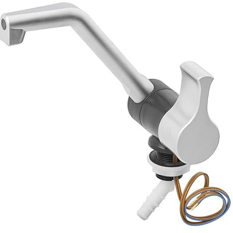 Kalt-Wasserhahn Style 2000 12V Ø20 mm – Klappbar, Matt Nickel/Schwarz, für Wohnmobil & Boot