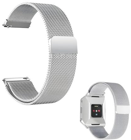 Bracelet de Montre en Maille Métallique Ajustable pour Hommes et Femmes, Acier Inoxydable Magnétique bracelet montre ice watch, Compatible avec Montres Traditionnelles et Intelligentes, Tailles 20mm