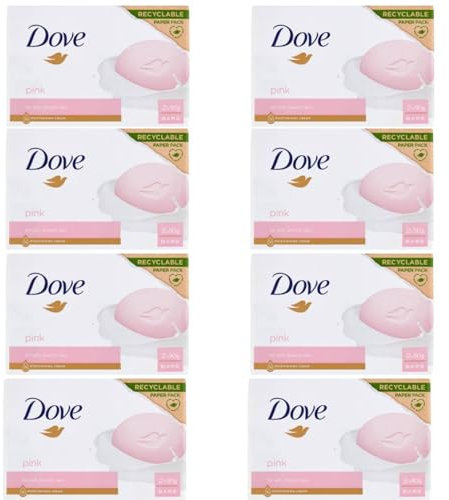 Dove Beauty Cream Bar Seife, solide, verschiedene Düfte, 2 x 90 g (8 Einheiten, Pink)