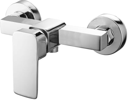 Shower Mixer Taps Wall Mounted Manual Exposed Shower Mixer Valve Single Lever Bathroom Faucet with G1/2 Outlet (Down) Modern Shower Faucet Chrome Stainless Steel Bath Tap for Cold and Hot Water