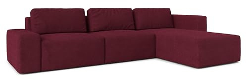 AXLIVING Couch XXL L Form Arkleton Ecksofa Groß Bordeaux 360 cm R
