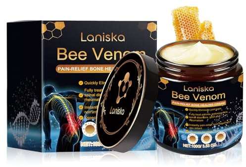 Bienengift Creme 100g,Natürliche Premium Salbe gegen Gelenk & Muskelschmerzen, Steifheit & Schwellungen,Schnelle Linderung für Nacken,Knie, Rücken, Mit Menthol & Kamille