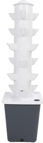 Fdit Vertikaler Hydroponik -Turm -Wachstumssystem, 18 Loch Platz Sparende Innengarten mit 10 -l -Wassertank für Home Balkon Fensterbank (EU-Stecker)