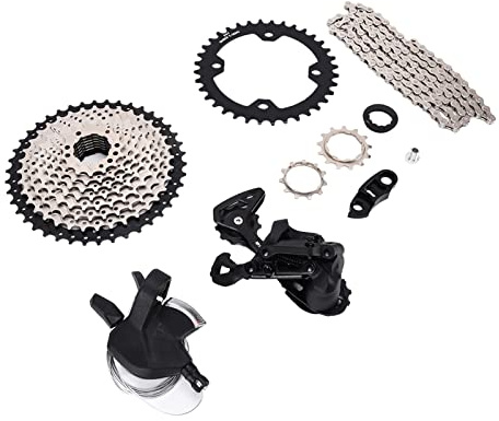 Qudinip A7 Mountainbike Gang-Gruppe, 10-Gang-Schaltwerk mit Verbesserter Dämpfungstechnologie, für DIY-Fahrräder, Upgrade 11-42T-Kassette