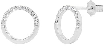 TOM TAILOR - Damen Ohrringe 925 Silber - mit Zirkonia Stein - Kreis Ohrstecker