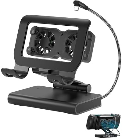 Lokyoyo 4K@144Hz Magnetic Dual Fan Docking Station – PD100W Gigabit for ROG Xbox Ally/X, ROG Ally/X, Switch 2/1, Steam Deck (OLED), Claw/Claw 8, LEGION Go & OneXPlayer Series